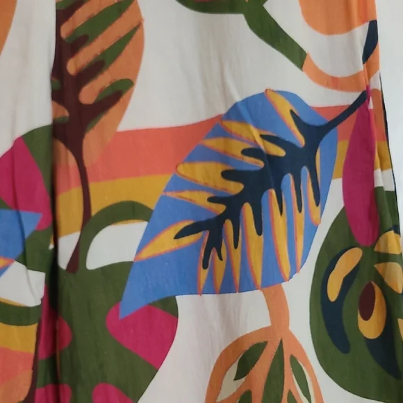 Farm Rio For Anthropologie Multicolor Leaf Print Wide Leg Pant - Picture 3 of 3